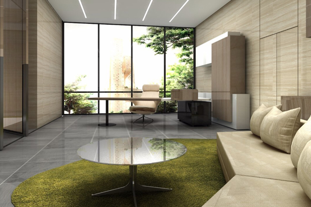 创新产业中总裁办公室装修效果图